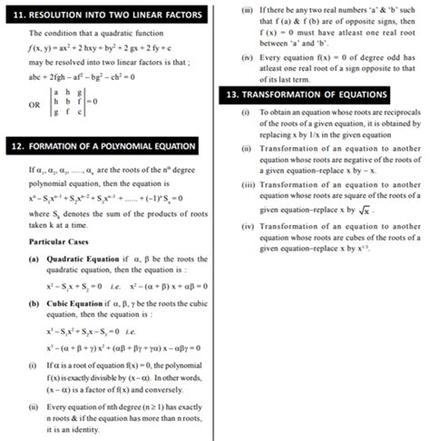 Cbse Class 11 Maths Revision Notes Chapter 5 Complex Number And