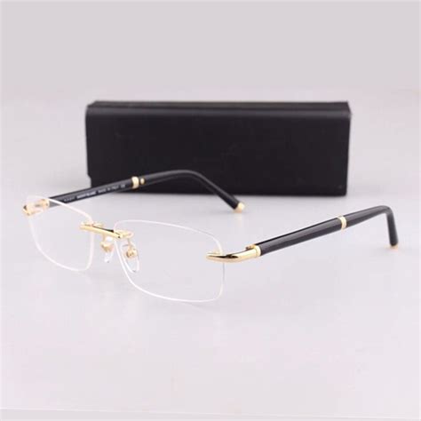 Vazrobe Rimless Gold Glasses Men Anti Blue Light For Man Brand Prescription Spectacles For