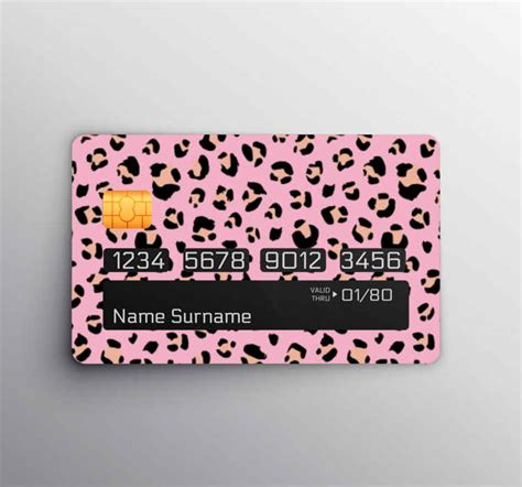 Pegatina para tarjeta de crédito Patrón de leopardo acuarela negr