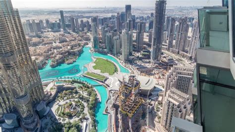 Amazing Aerial View Of Dubai Downtown Skyscrapers Time Lapse Dubai