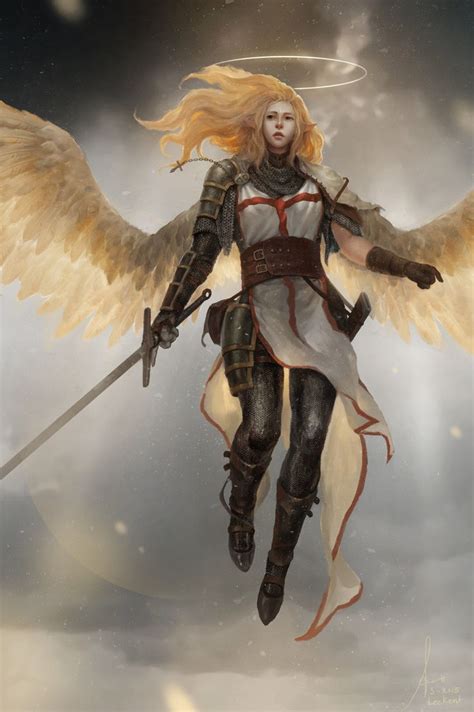 Artstation Angel Warrior Female Characters Fantasy Armor