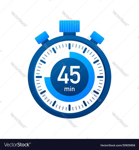 45 Minutes Stopwatch Icon Stopwatch Icon Vector Image