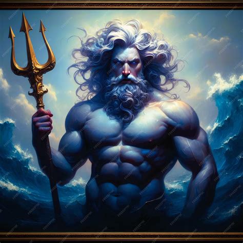Premium Ai Image Amazing Greek God Poseidon God Of The Seas And Oceans