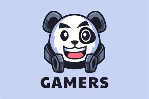 Gamer Panda Cartoon Logo Design Grafik Von Rexcanor · Creative Fabrica