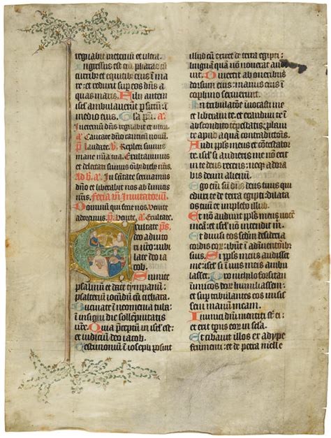 bonhams illuminated manuscript leaf from a psalter