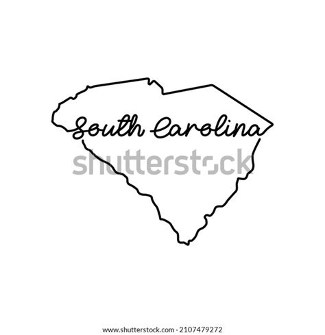 South Carolina Us State Outline Map Stock Vector Royalty Free