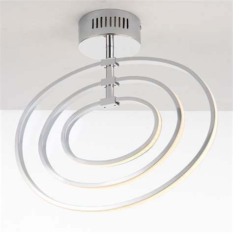 Semi flush mount ceiling light with clear glass shade, upgraded canopy,modern ceiling light fixture with matte black base for hallway,dining room, cafe, bar, corridor,entryway, passway. LED Hoop Semi Flush Ceiling Light - Lightbox