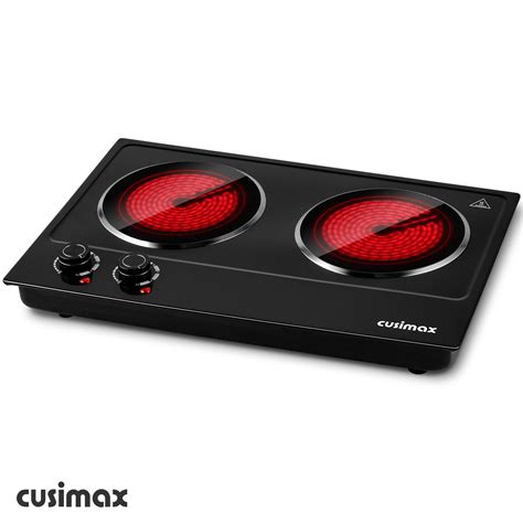 Cusimax Double Burner 1800w Ceramic Electric Hot Plate For Cooking