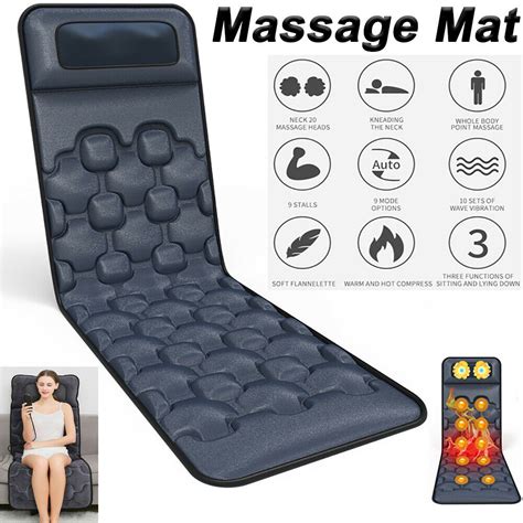 Imeshbean Massage Mat Back Heating Pad Full Body Massage Pad 16 Shiatsu Neck Massager And 9