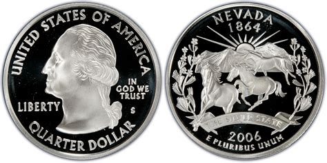 2006 S 25c Nevada Silver Dcam Proof Washington 50 States Quarters