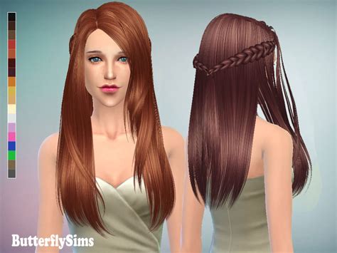 Long Hair 136 With Braids Pay At Butterfly Sims Sims 4 Updates