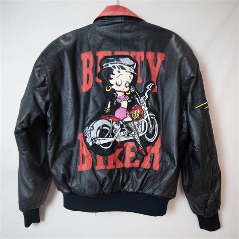Collectable Betty Boop Leather Bomber Jacket Etsy