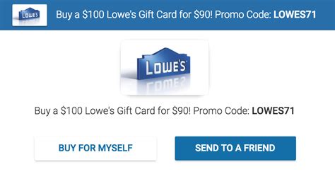 Lowe's gift card start at $10. Egifter: $100 Lowe's E-Gift for $90 (promo code LOWES71 ...