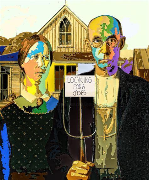 Grant Wood American Gothic Revisited Digital Arts By Jean Mirre