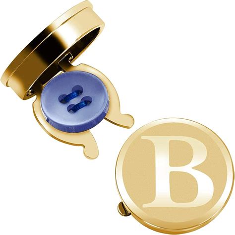Hawson Button Covers For Men Gold Tone Button Cover Initials