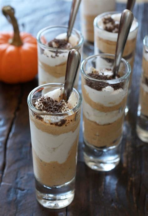 Every time i make new shot glass dessert for any family get together or party. 24 Short and Sweet Shot-Glass Desserts | Pumpkin recipes, Desserts, Shot glass desserts