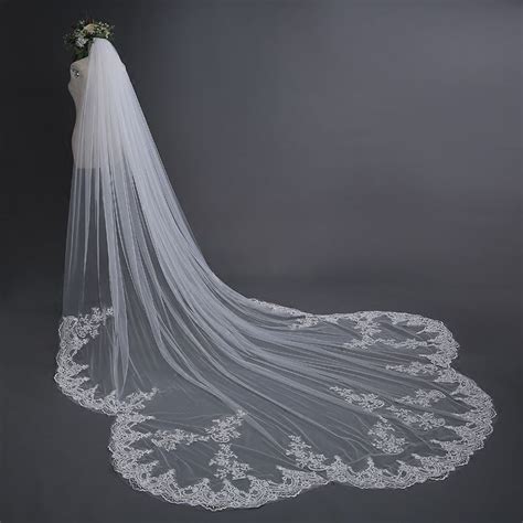 Rm109 3 Meters Spade Pattern Appliques Lace Bridal Veil