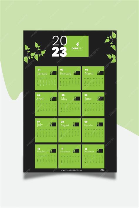 Premium Vector Wall Calendar Template 2023