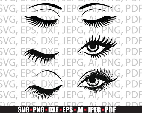 Eyelashes SVG File Makeup SVG File Eye Svg Woman Svg Etsy