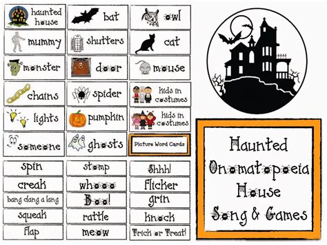Classroom Freebies Haunted Onomatopoeia House Song And Games For