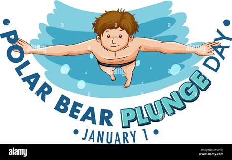 Polar Bear Plunge Day January Icon Illustration Stock Vector Image