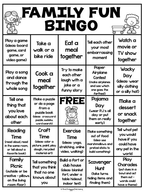 Family Fun Bingo FREEBIE | Fun family activities, Family fun, Preschool family