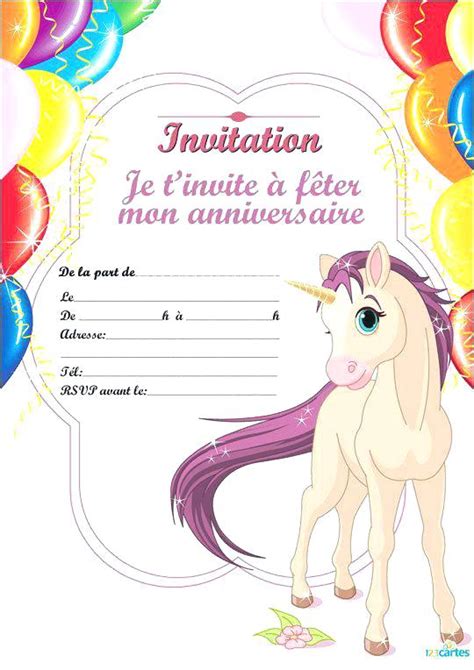 Carte anniversaire à imprimer invites fille. Carte d'invitation anniversaire pour fille a imprimer ...