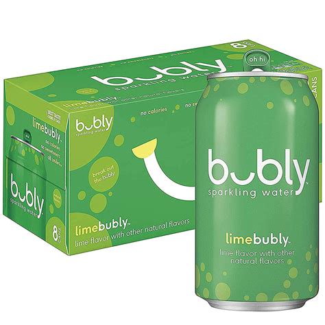 Bubly Lime Flavored Sparkling Water 12 Oz 8 Pack Cans