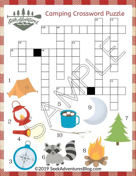 Printable Camping Crossword Puzzle Ubicaciondepersonascdmxgobmx
