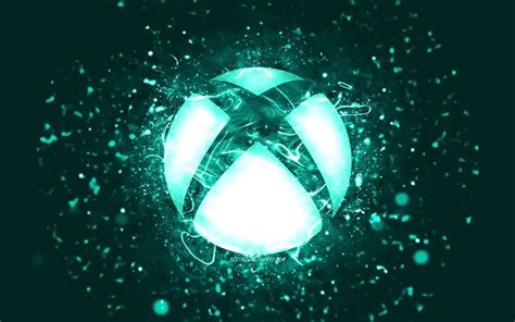 Download Wallpapers Xbox Turquoise Logo 4k Turquoise Neon Lights