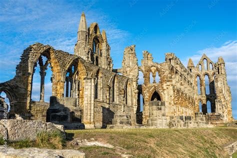Whitby Abbey North Yorkshire Coast Uk Perched High On A Cliff The