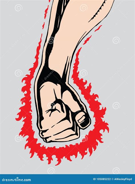 Angry Clinched Fist Stock Vector Illustration Of Attack 105085222