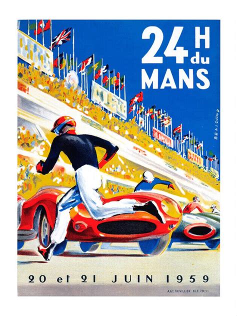 Le Mans 1959 Poster 24 Hours Of Le Mans 1959 Poster Grand Prix Of
