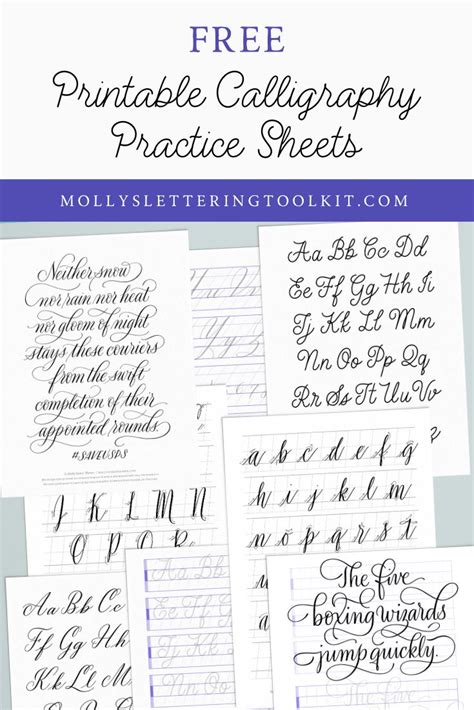Free Printable Calligraphy Practice Sheet Lettering Guide Learn