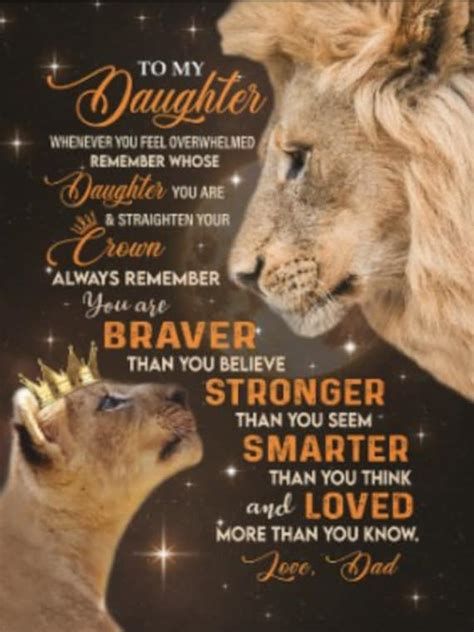 Lion To My Daughter Always Remember You Re Braver Than You Etsy
