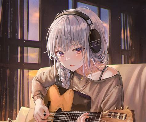 Sad Anime Girl With Guitar