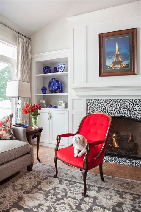 White Traditional Living Room With Standout Fireplace Hgtv
