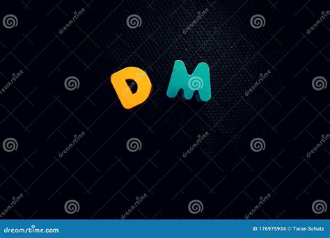 Colorful Decameter Metric Labels On Black Background Stock Photo