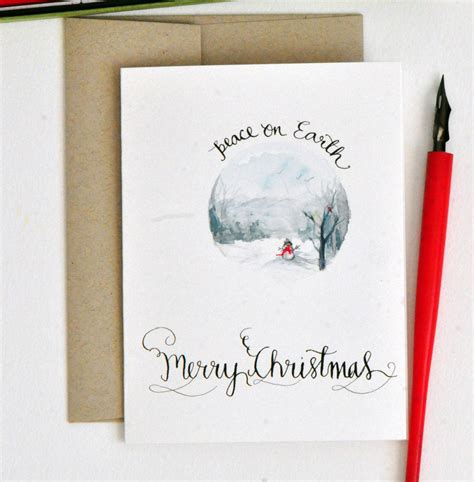 In this tutorial you'll find 5 different designs that are so easy to do yourself, even for beginners! Handlettered Hand painted Watercolor Christmas Card watercolor winter scene watercolor Christmas ...