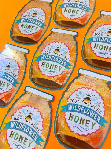 Glitter Honey Jar Sticker Etsy
