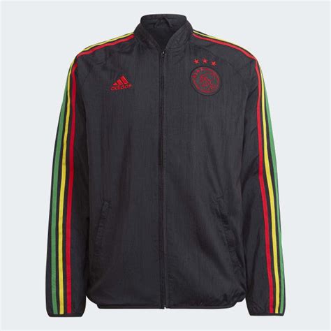 Adidas Ajax Amsterdam Icons Woven Jacket Black Adidas Uk