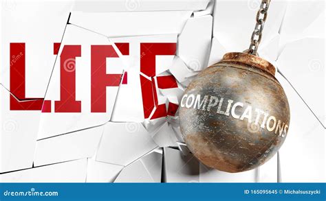 Complications And Life Pictured As A Word Complications And A Wreck