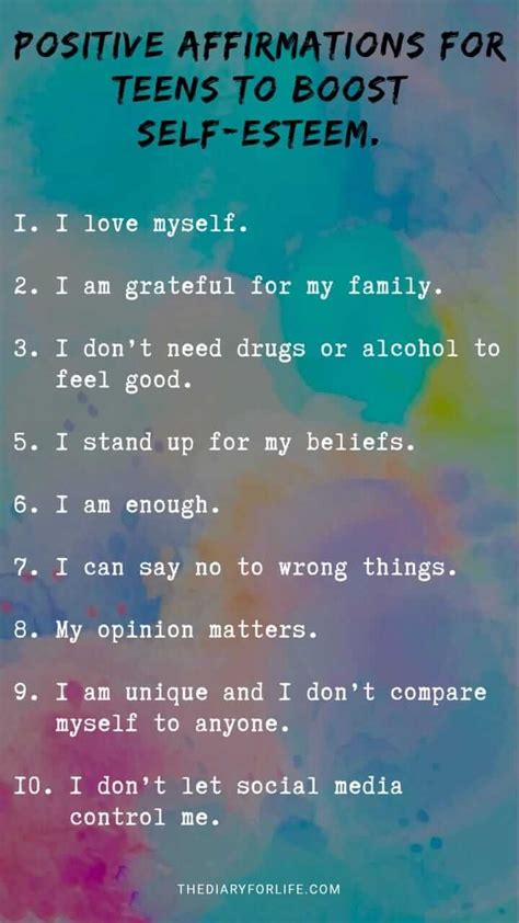 70 Positive Affirmations For Teens From Parents Life Style