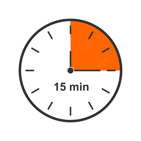 Premium Vector Clock Icon With 15 Minute Time Interval Quarter Of
