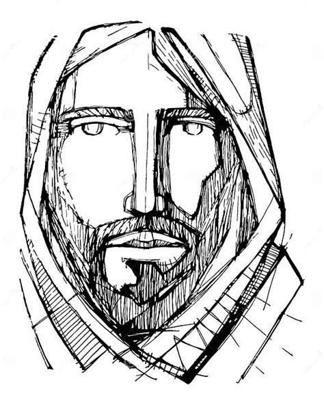 Ilustração Da Tinta De Jesus Christ Face Ilustração Do Vetor