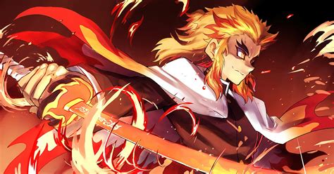 Flame Kyojuro Rengoku Wallpaper 4k Kyojuro Rengoku Flame Demon Slayer