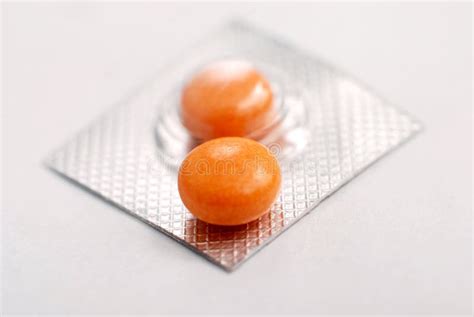 Two Orange Pills Stock Photo Image Of Pharmacy White 55975722