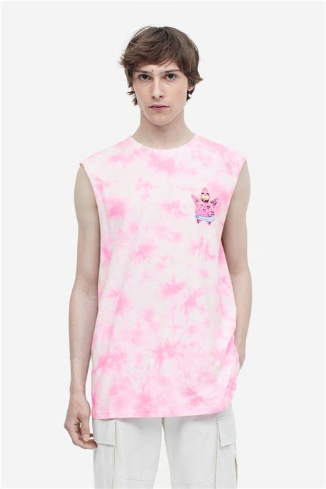 Printed Vest Top Pinkspongebob Men Handm Hk