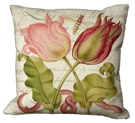 Tulips On A French Script In Choice Of 14x14 16x16 18x18 20x20 Etsy