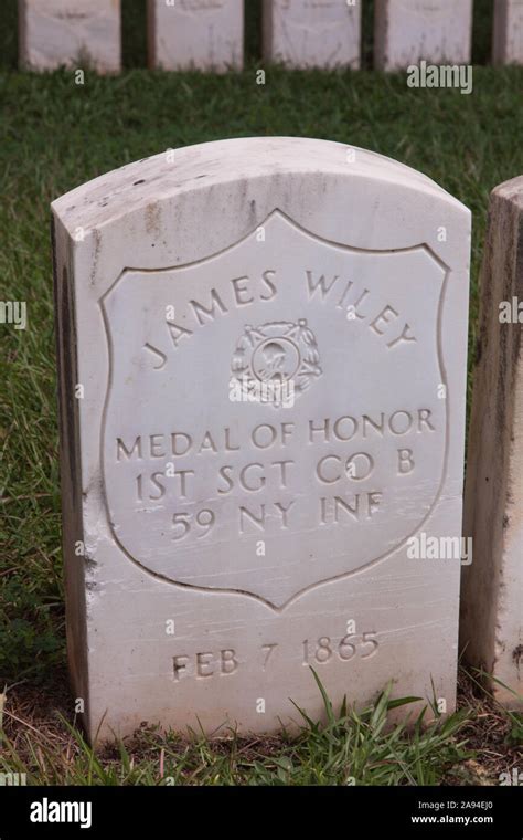 Grave Stone For James Wiley A Medal Of Honor Recipient Buried At